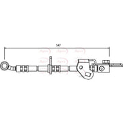 Apec Brake Hydraulic Hose Line Front Left fits Honda City IV 2003-2008 1.3