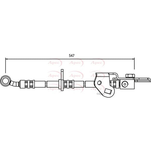 Apec Brake Hydraulic Hose Line Front Left fits Honda City IV 2003-2008 1.3