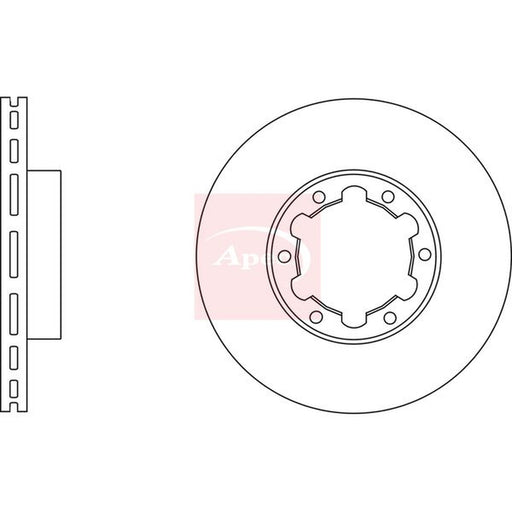 Apec 2 x Vented Brake Discs fits Nissan Cabstar E 1998-2006