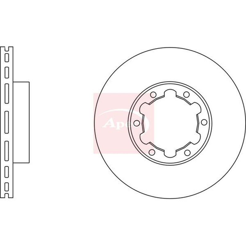 Apec Front Brake Vented Discs & Pads fits Nissan Cabstar E 1998-2006