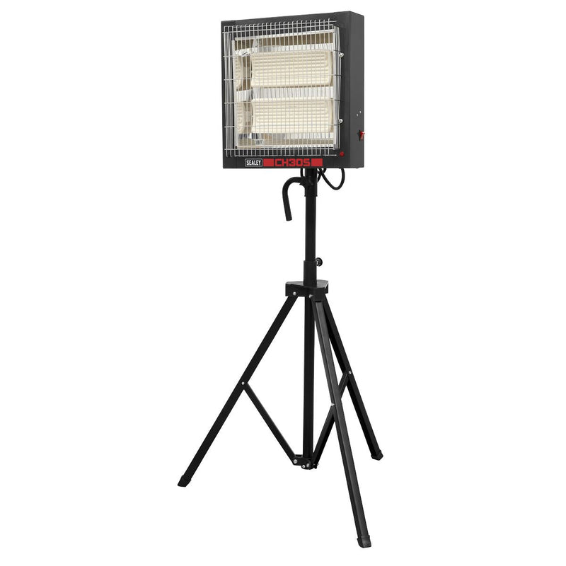 Sealey Ceramic Heater with Tripod Stand 1.4/2.8kW 230V CH30S Sealey - Dynamic Drive