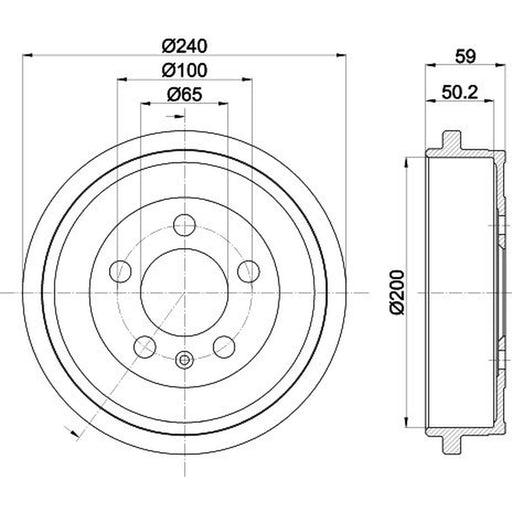 Mintex Brake Drum Assembly Rear fits Audi A2 2000-2005 1.4