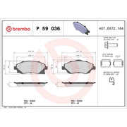 Brembo 4 x Front Brake Pad Set fits Opel Combo Box Body/Mpv 2001 on 1.6 1.7
