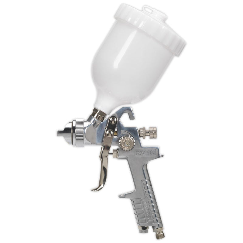 Siegen 1.4mm Set-Up Gravity Feed Spray Gun Paint Car Bodyshop Panel Garage Sealey  - Dynamic Drive