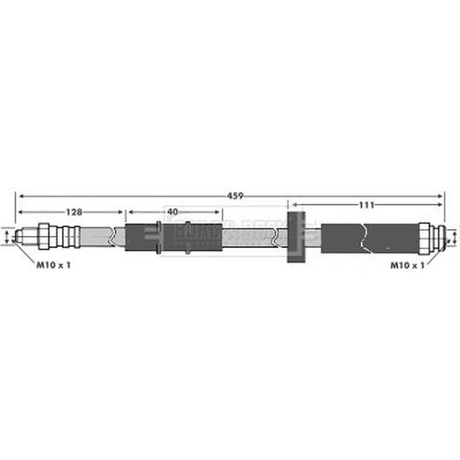Borg & Beck Brake Hydraulic Hose Line Front BBH6061