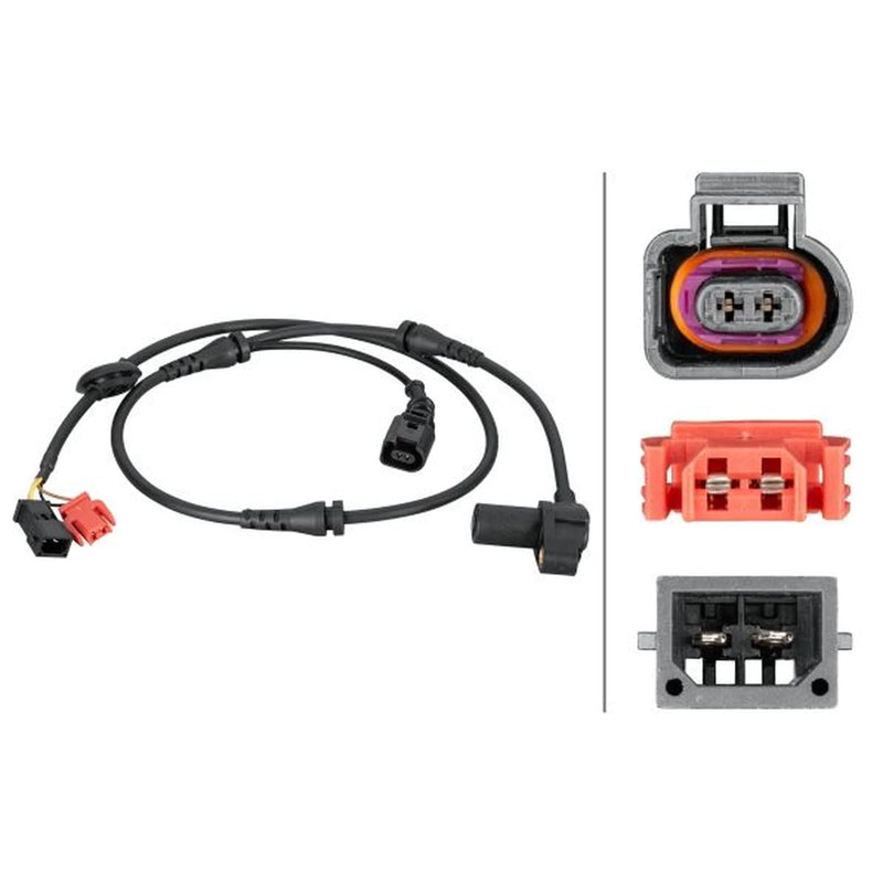 Hella ABS Wheel Speed Sensor Front fits Audi A4 B5 1994-2001