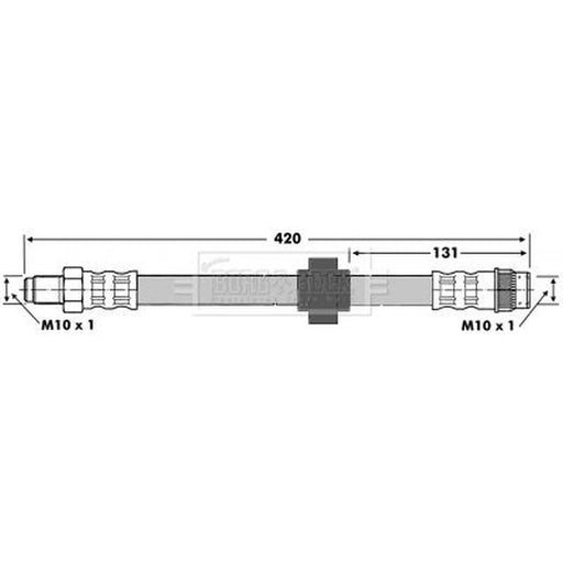 Borg & Beck Brake Hydraulic Hose Line Front Right BBH6688