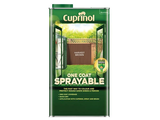 Cuprinol One Coat Sprayable Fence Treatment Harvest Brown 5 litre Cuprinol - Dynamic Drive
