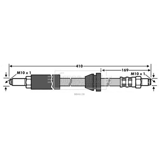 Borg & Beck Brake Hydraulic Hose Line Front Right BBH6138