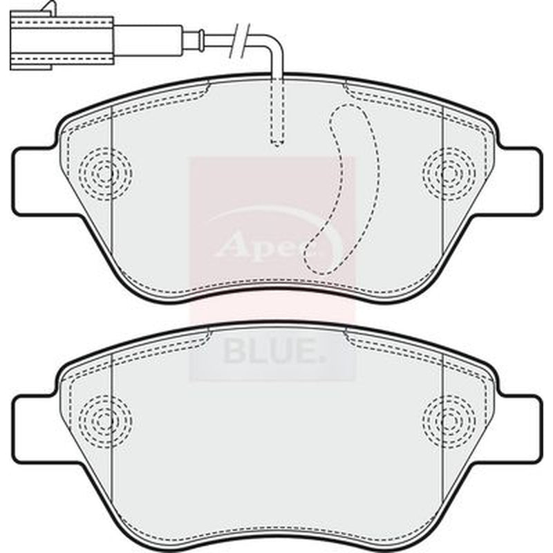 Apec Front & Rear Pads fits Fiat Grande Punto 2005-2011 1.4