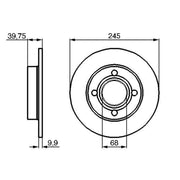Bosch Front Solid & Rear Solid Brake Discs & Pads fits Audi 80 B3 1986-1991 1.8