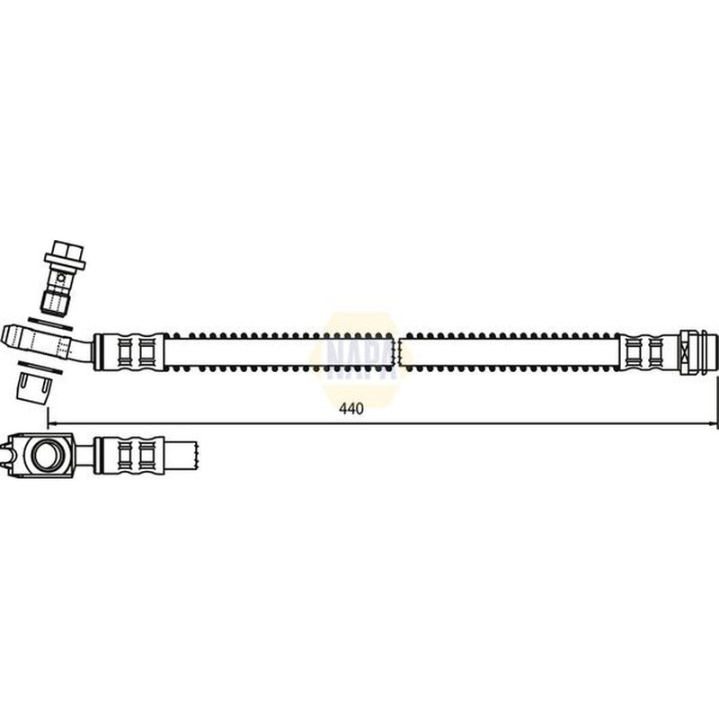 NAPA Brake Hydraulic Hose Line Rear fits VW Touareg 2003-2010 2.5