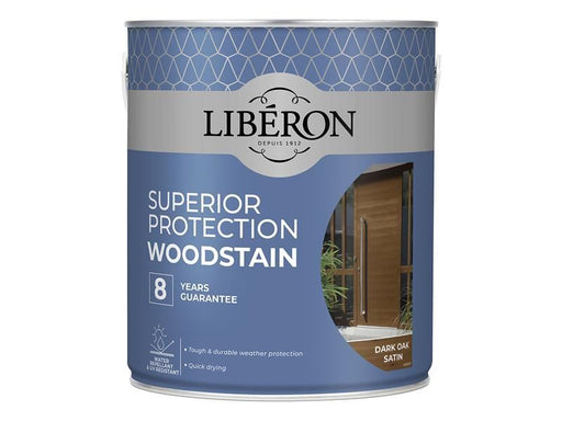 Liberon Superior Protection 8 Year Woodstain Dark Oak Satin 2.5 litre Liberon - Dynamic Drive
