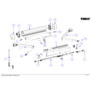 Thule LH END PLATE & GEAR ASSY 5102 - 1500601201