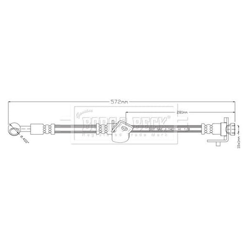 Borg & Beck Brake Hydraulic Hose Line Front Left BBH8900