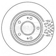 Borg & Beck Front Brake Vented Discs & Pads fits Mitsubishi Space 2000-2003 3.0