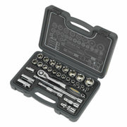 Sealey Socket Set 28pc 1/2"Sq Drive 6pt WallDrive Metric AK7953 Town Tools - Dynamic Drive