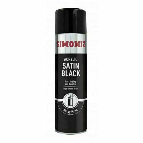 4x Simoniz Large Satin Black Acrylic Aerosol Car Spray Paint 500ml SIMP16D Simoniz - Dynamic Drive