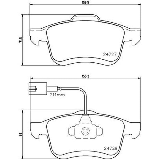 DON Front Brake Pad Set fits Chrysler Delta 2011 on 2.0