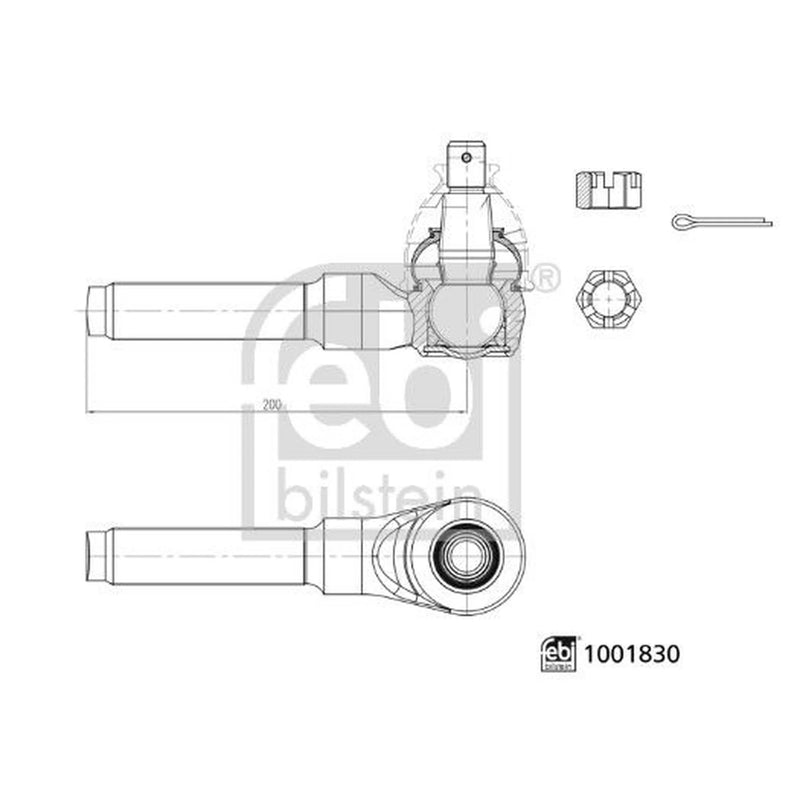 Febi Steering Tie Rod End Ball Joint Front 1001830