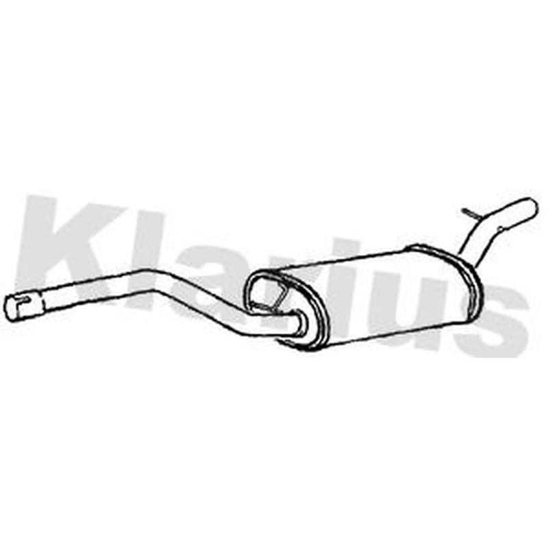 Klarius Box With Centre Pipe Centre fits Ford C-Max 2007-2010 1.6 1.8 2.0