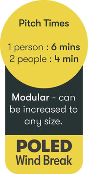 Quest Screen Shield (3 panel) Windbreak 180cm High Quest - Dynamic Drive