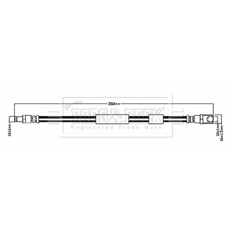 Borg & Beck Brake Hydraulic Hose Line Front BBH8701