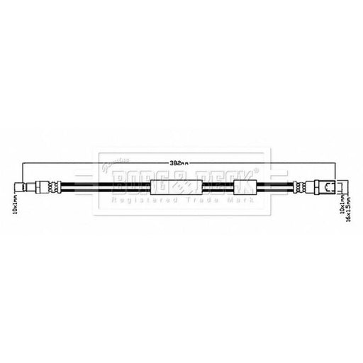Borg & Beck Brake Hydraulic Hose Line Front BBH8701