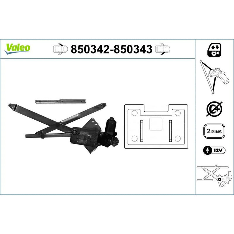 Valeo Electric Window Regulator Lifter Left Front 850342