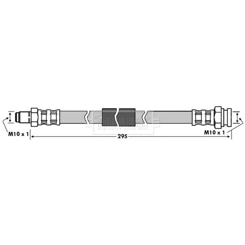 Borg & Beck Brake Hydraulic Hose Line Rear Right BBH7568