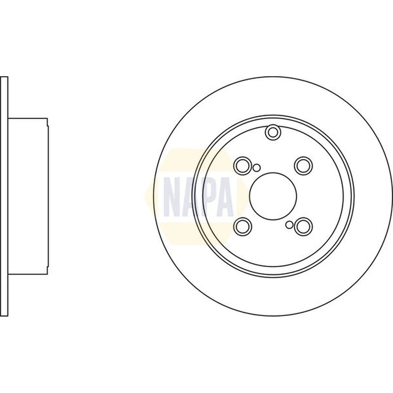 NAPA 2 x Solid Brake Discs fits Toyota Corolla 2000-2007 1.4 1.8 2.0