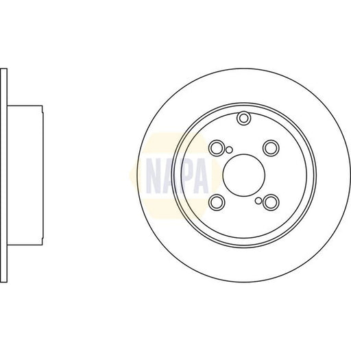 NAPA 2 x Solid Brake Discs fits Toyota Corolla 2000-2007 1.4 1.8 2.0