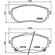 Mintex Front Brake Pad Set fits Toyota Auris 2012-2018 1.2 1.3 1.4 1.6 1.8