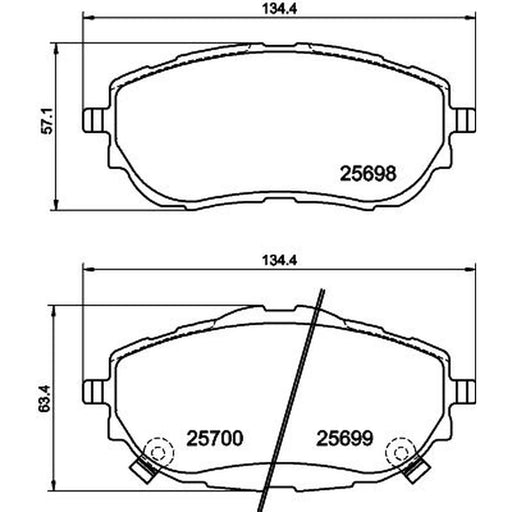 Mintex Front Brake Pad Set fits Toyota Auris 2012-2018 1.2 1.3 1.4 1.6 1.8