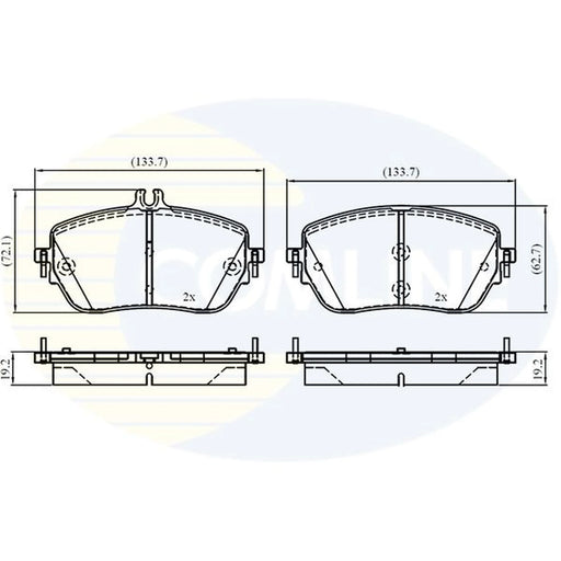 Comline 4 x Front Brake Pad Set fits Mercedes-Benz A-Class 2018-2019