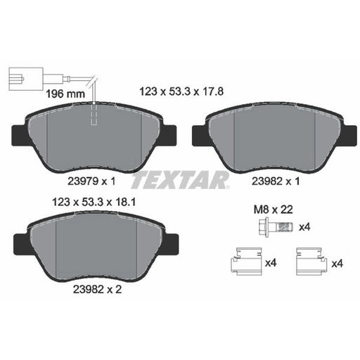 Textar Front Brake Pad Set 2397901