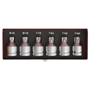 Sealey Sec. TRX-Star & Sec. Spline Socket Bit Set 6pc 3/4"Sq Drive AK6218 Sealey  - Dynamic Drive