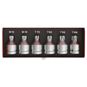 Sealey Security TRX-Star* & Security Spline Socket Bit Set 6pc 3/4"Sq Drive Sealey - Dynamic Drive