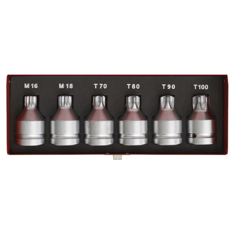 Sealey Security TRX-Star* & Security Spline Socket Bit Set 6pc 3/4"Sq Drive Sealey - Dynamic Drive