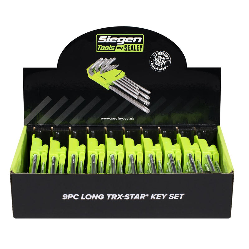 Siegen Siegen Long TRX-Star* Key Set 9pc - Display Box of 10 S01264 Siegen - Dynamic Drive