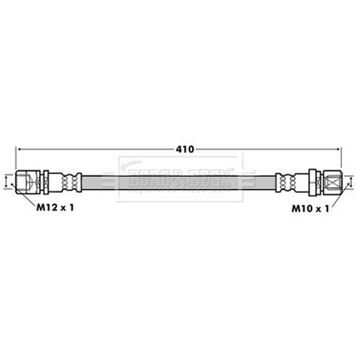 Borg & Beck Brake Hydraulic Hose Line Rear Right BBH6355