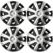 4 x 15" Alloy Look Black & Silver Deep Dish Motorhome Wheel Trims Hub Caps Vans Simply - Dynamic Drive