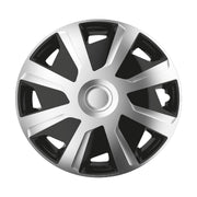 4 x 15" Alloy Look Black & Silver Deep Dish Motorhome Wheel Trims Hub Caps Vans Simply - Dynamic Drive