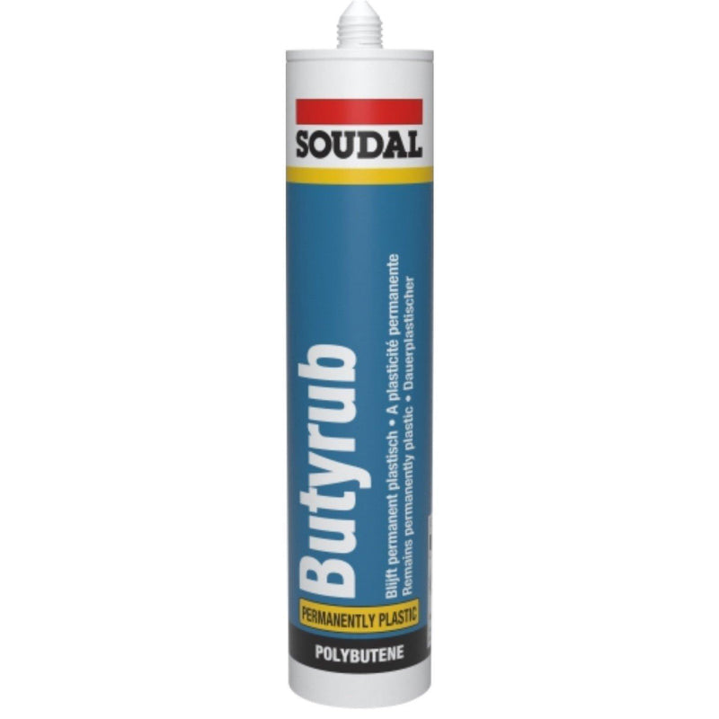 4 x Soudal Butyrub Non Setting Butyl bedding Sealant Seitz Window Glazing White Soudal - Dynamic Drive