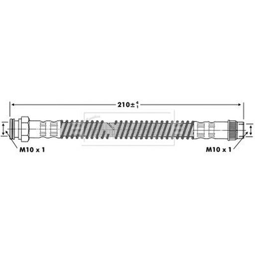 Borg & Beck Brake Hydraulic Hose Line Rear Right BBH6936