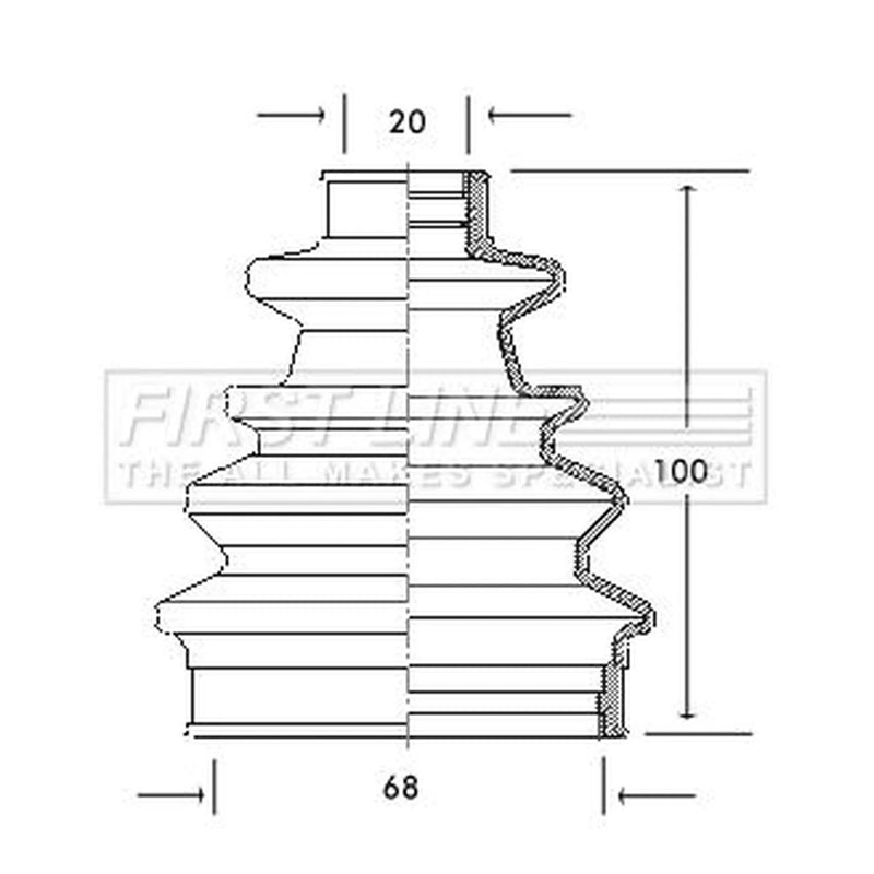 First Line Drive Shaft Bellow Kit Front Left fits Austin Allegro I 1973-1984