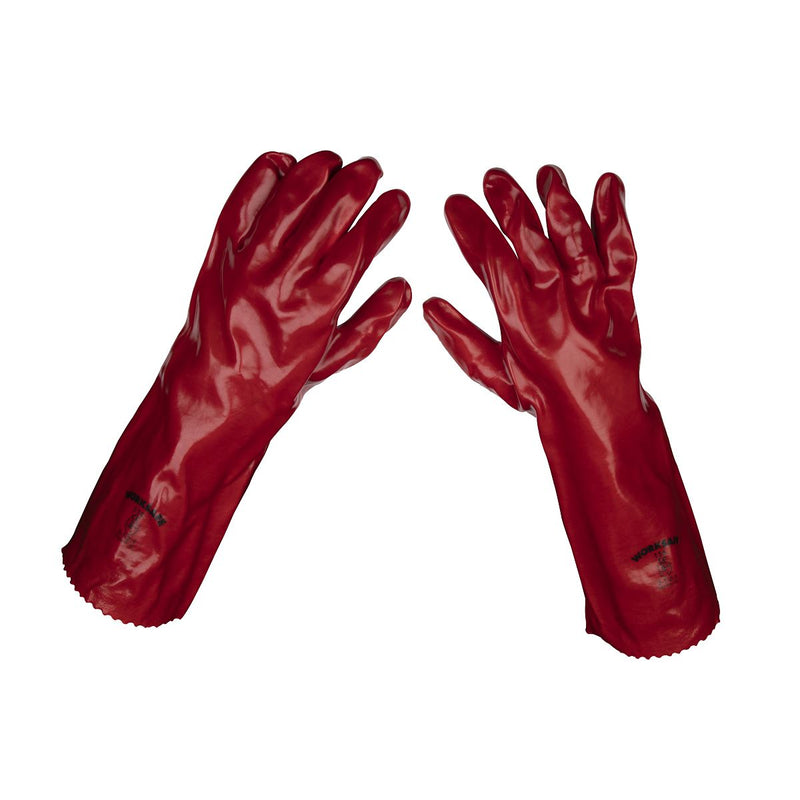 Worksafe Worksafe PVC Gauntlets 450mm, Red - Pair 9114 Worksafe - Dynamic Drive