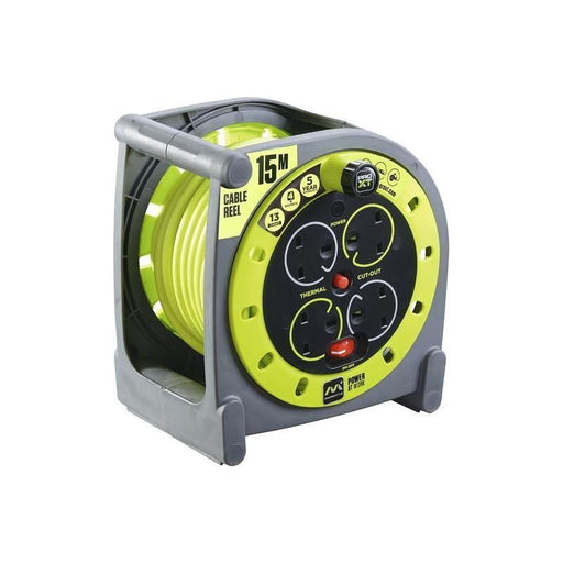 Masterplug PRO-XT Case Cable Reel 240V 13A 4-Socket 15m Masterplug - Dynamic Drive