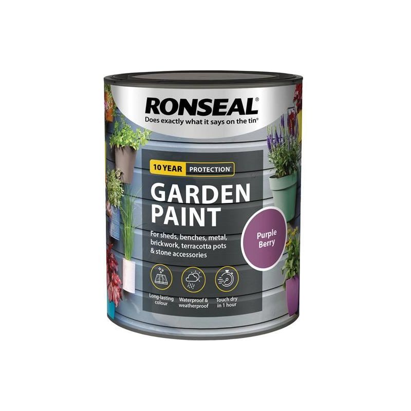 Ronseal Garden Paint Purple Berry 750ml Ronseal - Dynamic Drive
