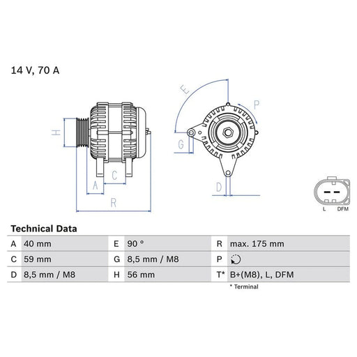 Bosch Car Alternator 12V 0 986 042 600
